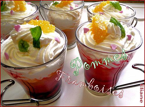 celui a l'arrière plan est sans framboises ... Capuccino de pommes