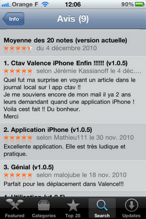 Appli iPhone de Valence