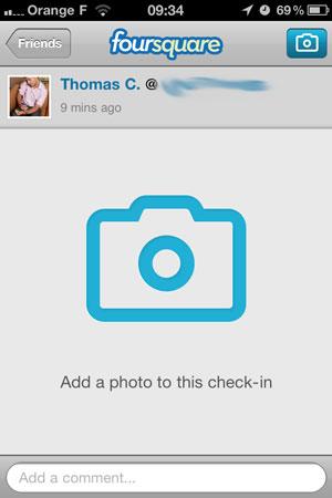 Nouvelles fonctionnalités pour Foursquare - ajouter une photo