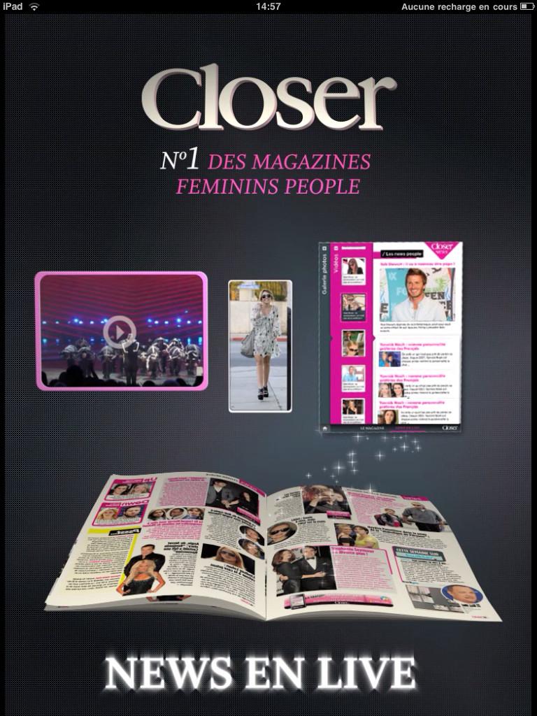 Closer – iPad Edition – Mondadori France Digital : App. Gratuites pour iPad ! Closer – iPad Edition – Mondadori France Digital : App. Gratuites pour iPad !