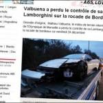 La Lamborghini de Valbuena dans un sale état