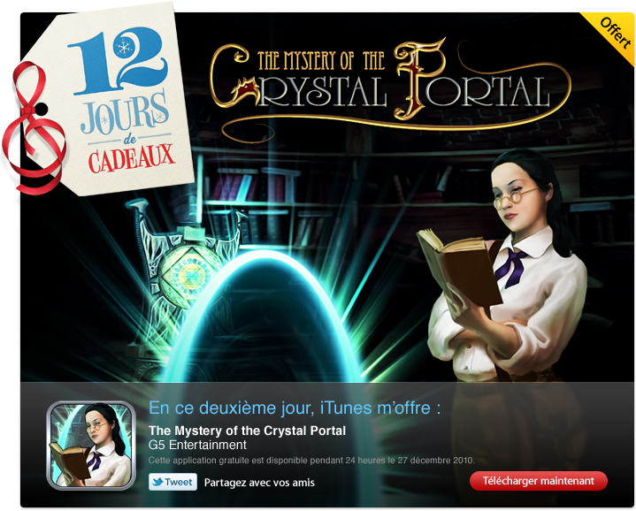 [iTunes] 12 jours de cadeaux : G5 Entertainment. The Mystery of the Crystal Portal
