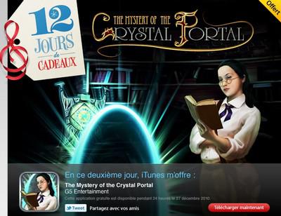 crystal portal 12 jours de cadeaux iTunes : The Mystery of the Crystal Portal offert ce lundi