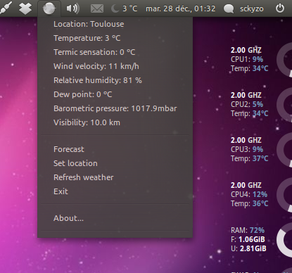 My Weather Indicator – Un nouvel applet météo pour Ubuntu