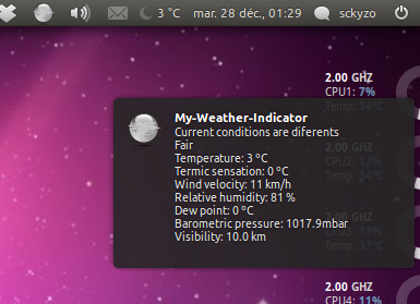 My Weather Indicator – Un nouvel applet météo pour Ubuntu