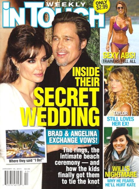 Brad Pitt et Angelina Jolie ... Ils se sont mariés en secret Brad Pitt et Angelina Jolie ... Ils se sont mariés en secret