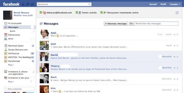 facebook messages 1 1 Facebook: la nouvelle application Messages et les adresses @facebook.com [premier contact]