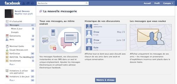 nouvelle messagerie fecebook Facebook: la nouvelle application Messages et les adresses @facebook.com [premier contact]