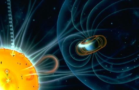 Plasma solaire éjectin de masse coronale en direction de