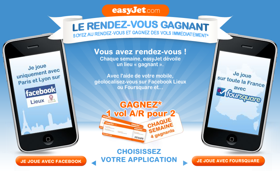 easyJet investit Foursquare et Facebook Places: Check-in?