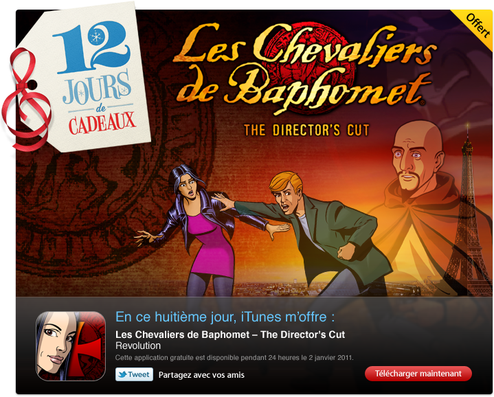 [iTunes] 12 jours de cadeaux : Revolution. Les Chevaliers de Baphomet – The Director’s Cut