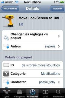 Move LockScreen to Unlock sur iPhone...
