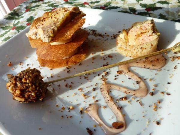 Mille feuille de foie gras et St Jacques au caramel de Montbazillac