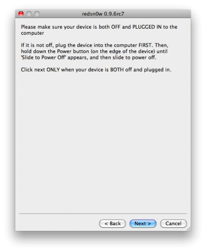 TUTO Mac : Démarrer simplement son iPhone/iPod avec jailbreak tethered sur Redsn0w 0.9.6rc7