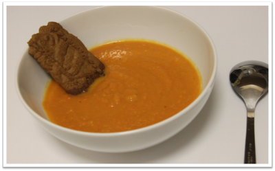 La recette : Soupe de carottes au gingembre et speculos ; )