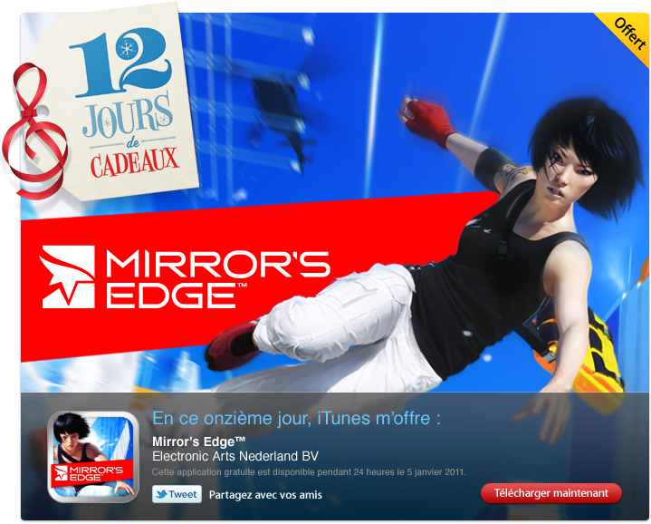 [iTunes] 12 jours de cadeaux : Electronic Arts Nederland BV. Mirror’s Edge™