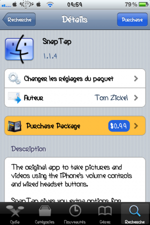 SnapTap : Prendre des photos avec les touches de volume Màj 1.1.4 compatible 4.2.1