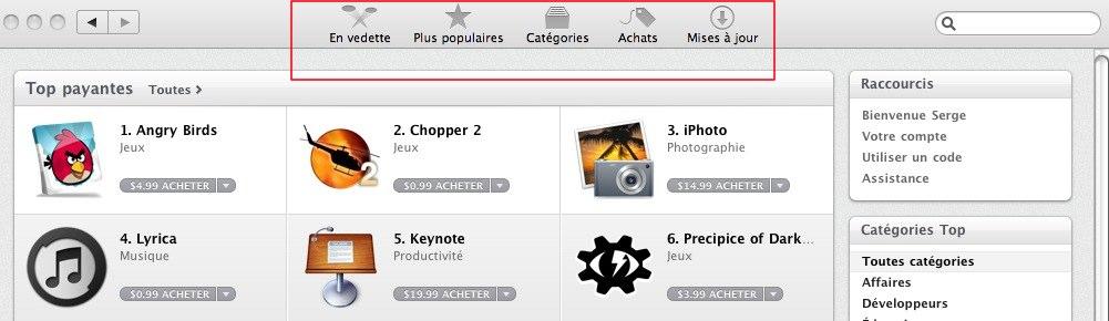 Ouverture du Mac App Store