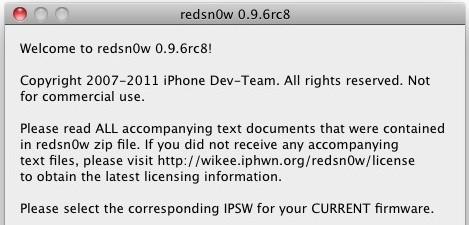 Redsn0w Redsn0w 0.9.6 rc8 est disponible