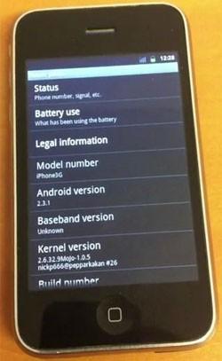 Android 2.3 Gingerbread tourne sur un iPhone 3G (vidéo)