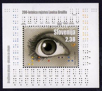 Timbre de Louis Braille de la Slovénie