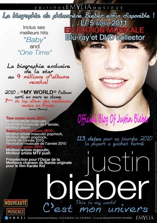 Justin Bieber : Son DVD biographique bientôt disponible !