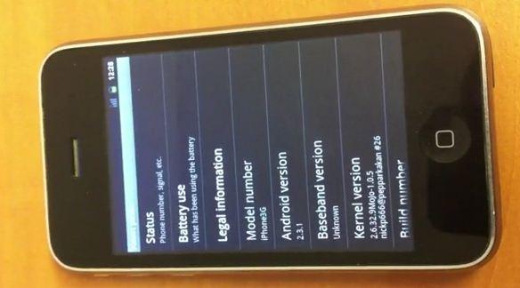 Androïd 2.3 Gingerbread sur iPhone 3G