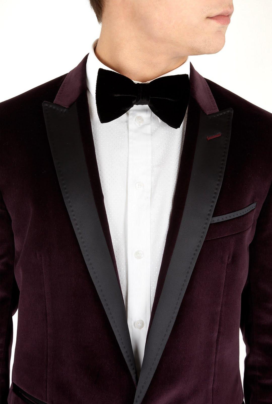 AUBERGINE VELVET SPLIT LAPEL TUXEDO BLAZER by D AUBERGINE VELVET SPLIT LAPEL TUXEDO BLAZER by D