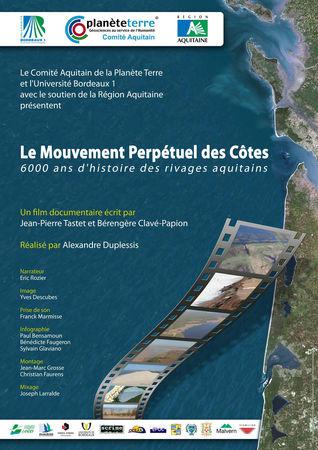 Entrée gratuite Film/Débat le samedi 15 janvier 17H30 : « Le Mouvement perpétuel des côtes, 6 000 ans d'histoire des rivages AfficheA4Film_New