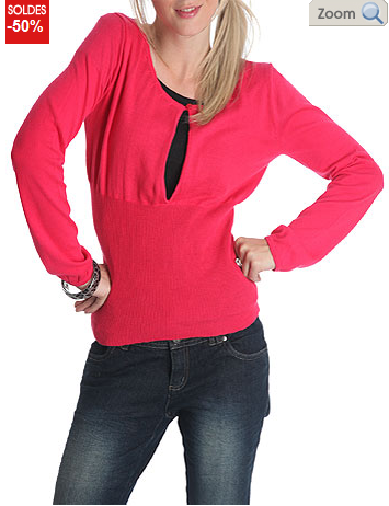 Soldes Pull col rond boutonné Femme - KIABI Pull rose col rond boutonné 9.99 € au lieu de 19.99 €
