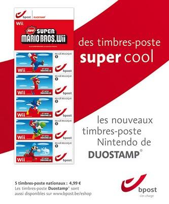 Des timbres New Super Mario Bros pour la poste Belge