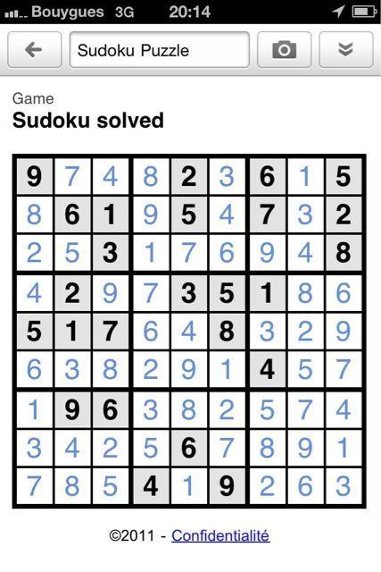 Solutions de Sudoku