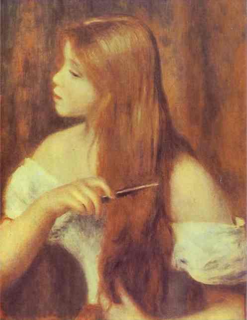 renoir_jeune fille coiffant ses cheveux La vie je cours après (Henri Meschonnic)