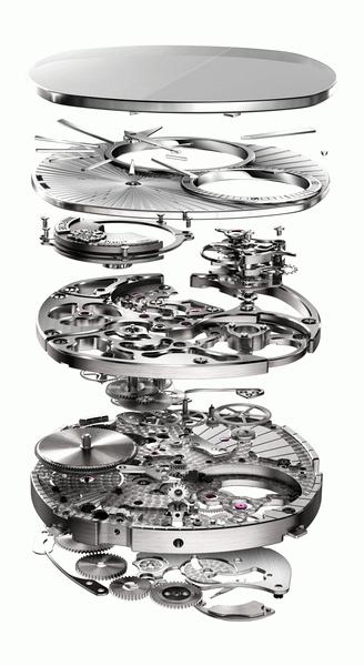 Piaget Emperador Coussin Tourbillon Automatique Extra-plat 1270p exploded view WB SIHH 2011 Piaget lance le Piaget Emperador Coussin Tourbillon Automatique Extra plat