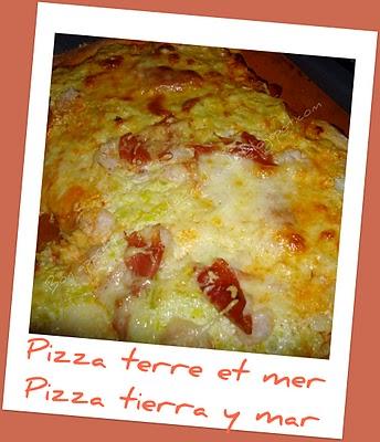 Pizza terre et mer (thermomix) - Pizza tierra y mar (thermomix)