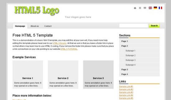 24 templates gratuits HTML5 et CSS3