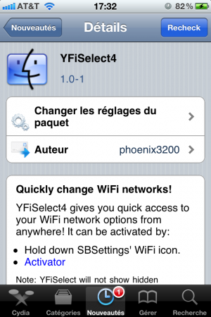 YFiSelect4 1.0-1 : Changer rapidement de réseau WiFi !