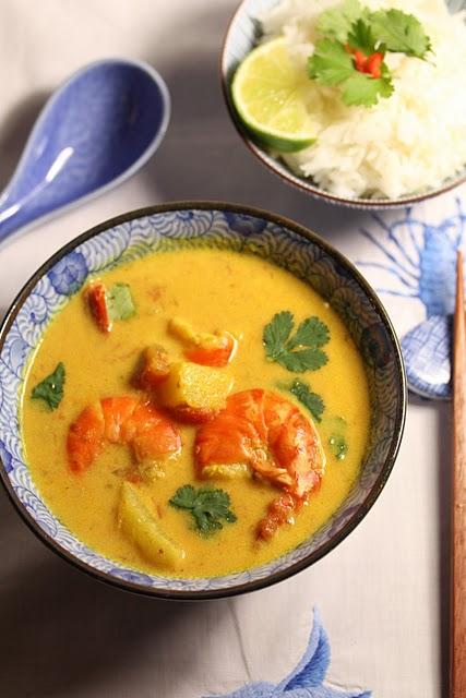 Curry de gambas et ananas