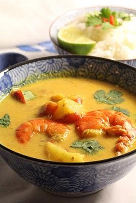Curry de gambas et ananas
