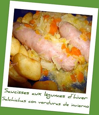 Saucisses aux légumes d´hiver (Thermomix) - Salchichas con verduras de invierno (Thermomix)