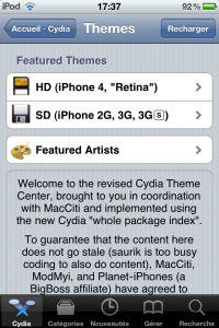IMG_1192 Ajout de l’option « Manage Account » et du Theme Center sur Cydia