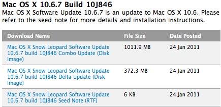 Seconde Bêta pour Mac OS X 10.6.7