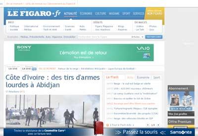 L'expand footer intéractif pour Samsonite Communication intéractive de Samsonite Curv sur Lefigaro avec Piximedia