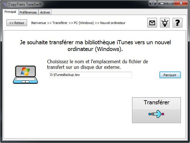 TuneSwift-4 TUTO TuneSwift : Transférer la bibliothèque iTunes vers un autre PC