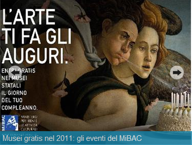 MUSEES GRATUITS EN 2011 EN ITALIE