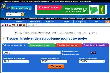 screenshot du site welcome europe