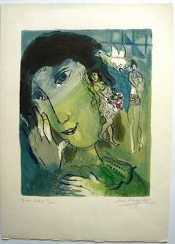 Marc Chagall Le po?te litho. 1966