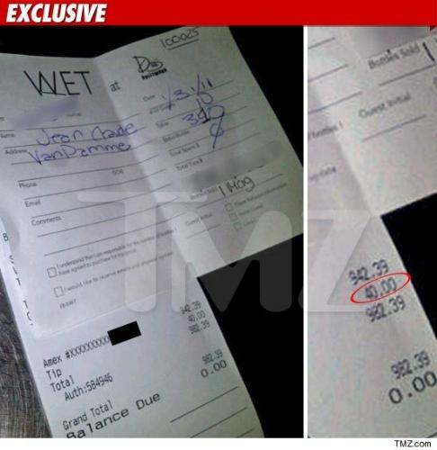 JCVD Pingre? oui selon les yankees!!! los angeles,pourboire,usa,united states,jcvd,jean-claude van damme,insolite,ciné,cinéma,actualité,actualité cinma