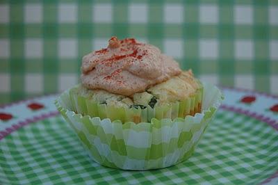 cupcake salé : saumon, thon, courgette, fromage, j'en passe et des meilleurs...