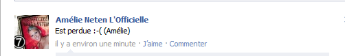 Sur son Facebook, Amélie entretient le buzz..